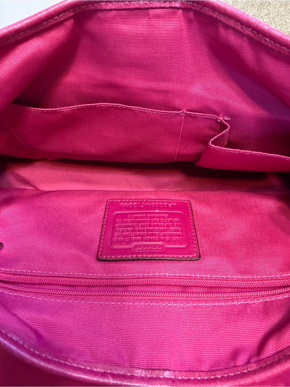 Coach Signature Canvas Satchel with Pink Leather Accents - Picture 5 of 7